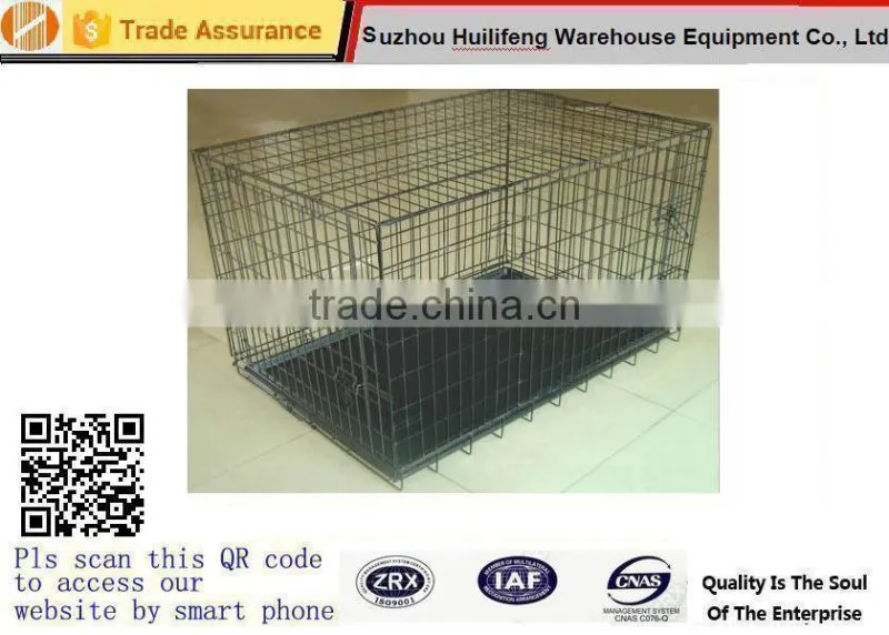 Portable Metal Folding Puppy Cage Dog Crate New Pet Kennel Cat Carrier Tray