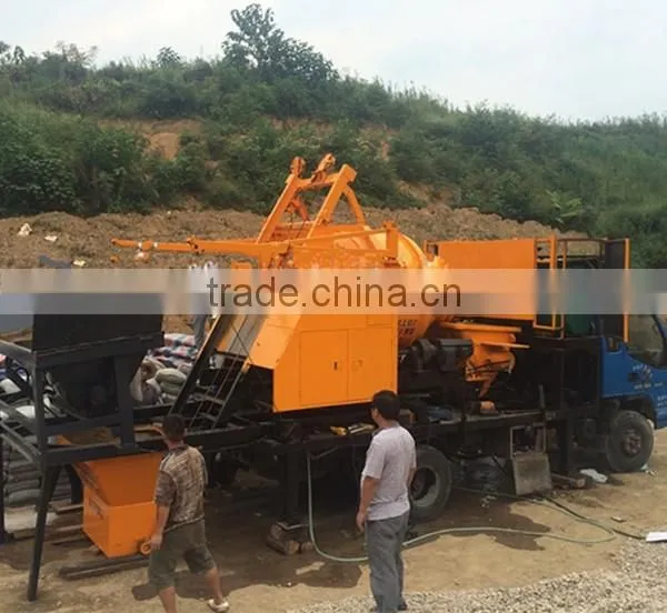 Concrete mixer pump on truck with Aggregate Weighting System