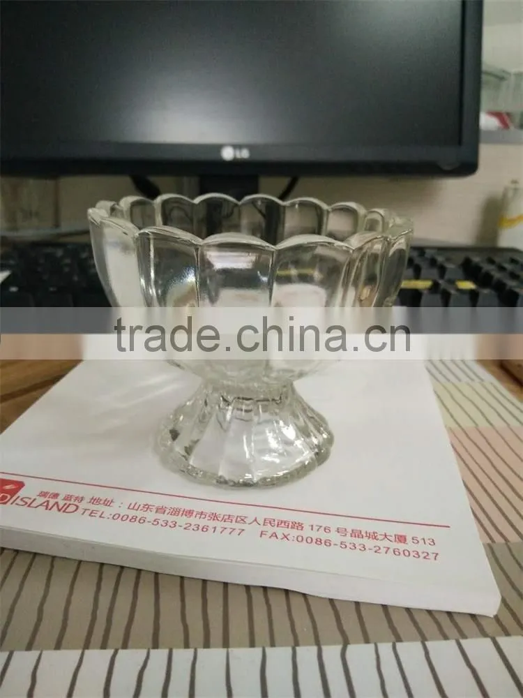 Crystal embossed glass icecream bowl glass icecream cup