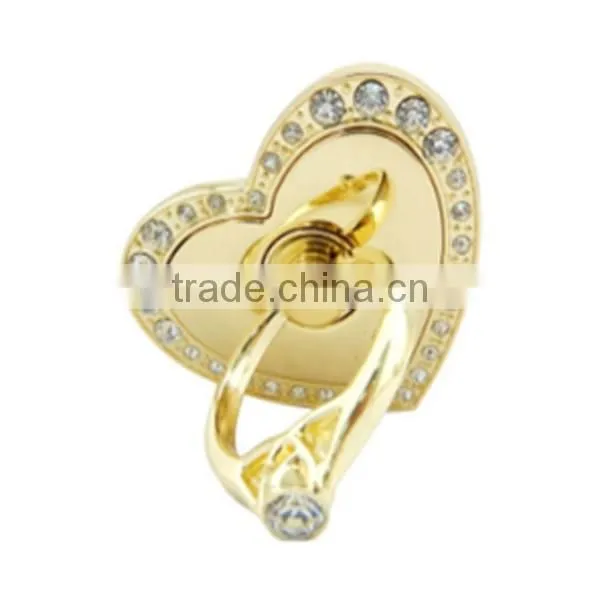 Mobile Phone Heart Diamond Ring Finger Grip Stand