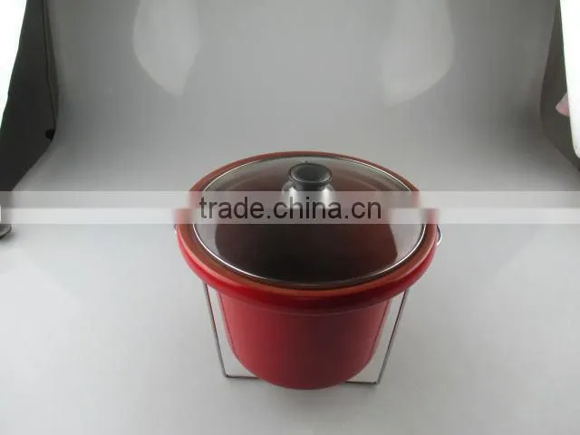 Stocklot glazed porcelain soup tureen with lid and iron hob