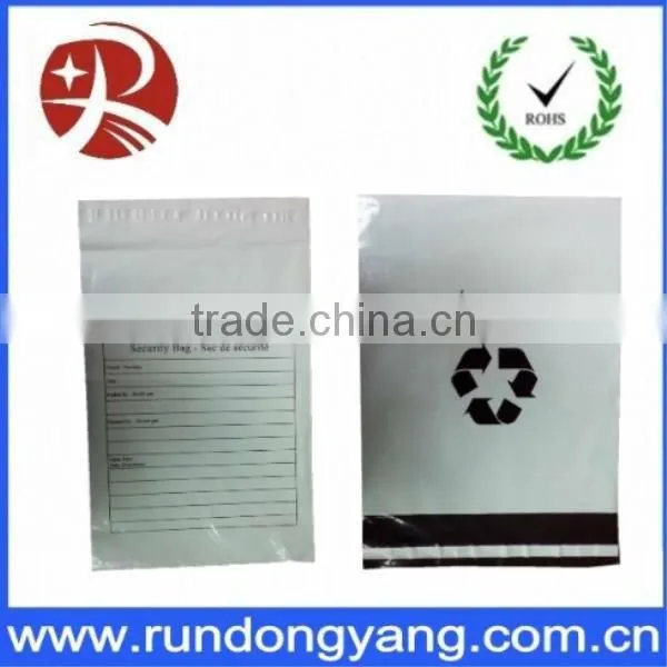 Printed grey plastic self-seal poly mailing bag