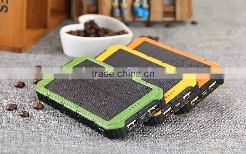 high capacity dual USB 20000mah universal solar power bank for smart phone