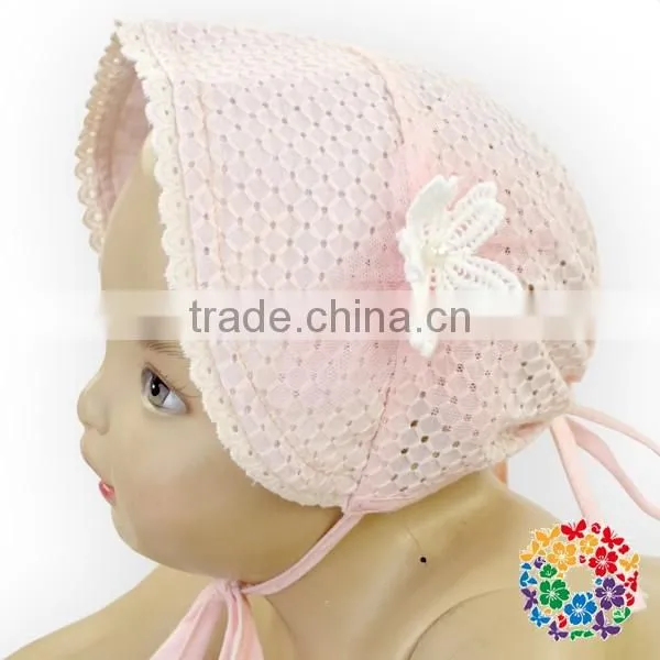 Wholesale baby hat pink cheap sun visor hat with bow wholesale baby sun hat