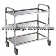 Guangzhou hotel restaurant supply multi size two tier movable stainless steel trolley manufacturers catering trolley C264