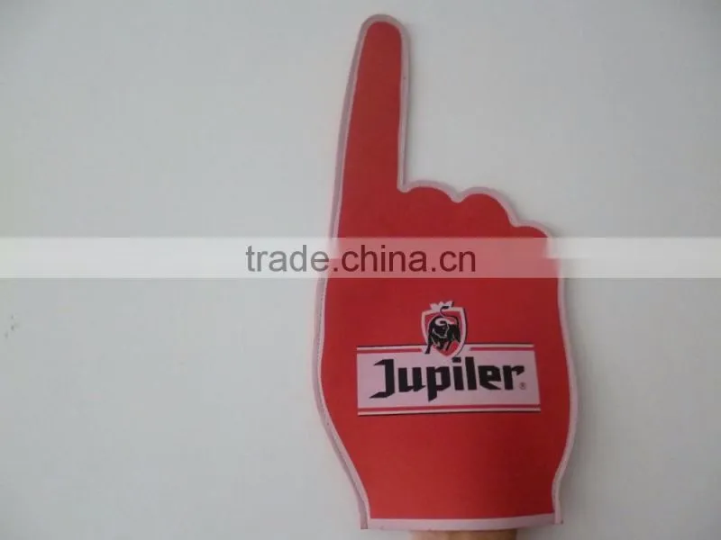 white big cheering hand gloves with logo print
