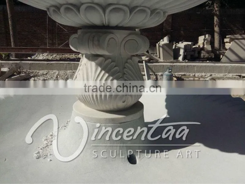 Antique Style Garden Decor Large Size White Marble 3 Tiers Water Fountain for Hot Sale