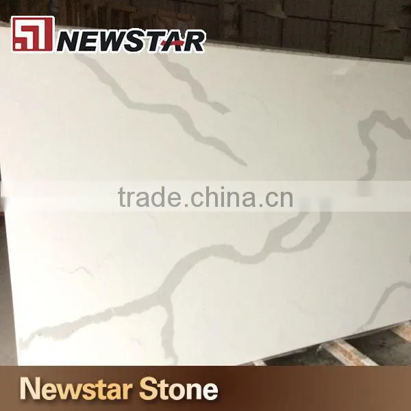Engineered stone snow white quartz surface