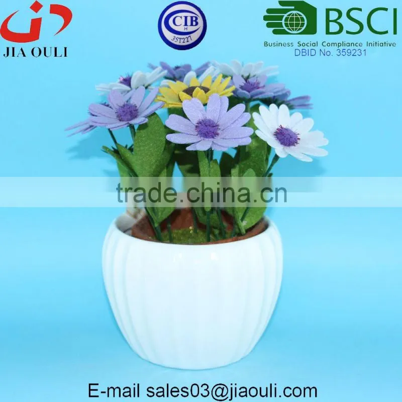 New color Marble design Ceramic planter pots square