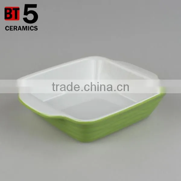 BT5-SD01,2,3G ceramic square green bakerware dish