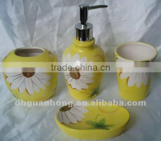 2012 hot sale full printing 4pcs Bath Accessory Set