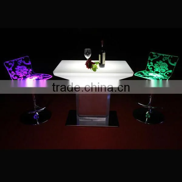 aluminum shelf led light bar table, Led light coffee table, light up cocktail table
