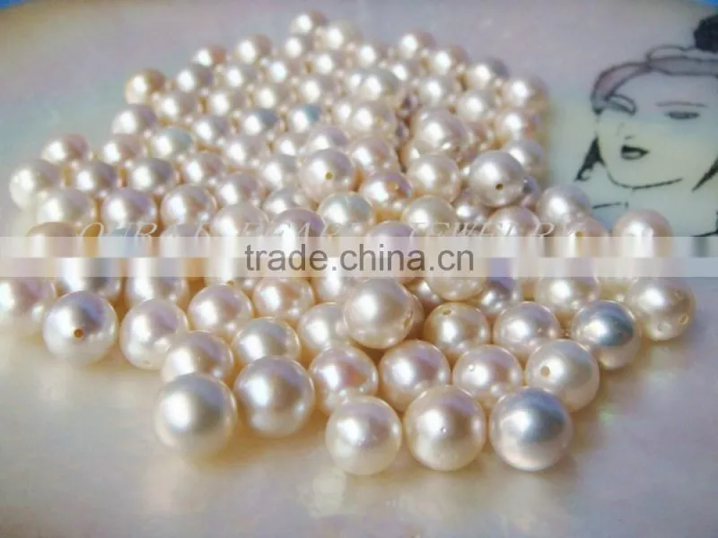 AA grade half drilled round loose Akoya pearls size 6-6.5mm