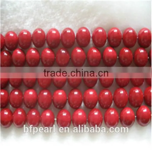 Most World Pearls Jewelry 14mm Red Round Shell Pearl Beads Loose Strand
