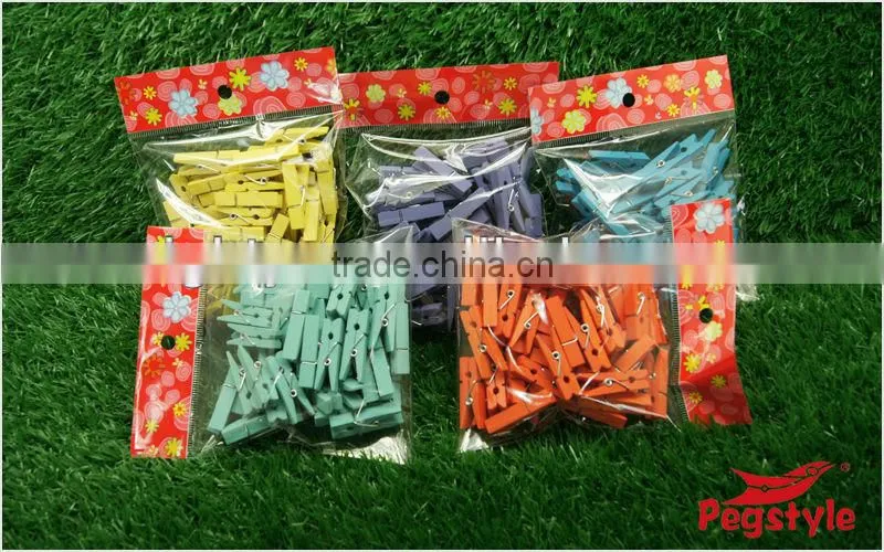 4.8cm Colored wooden peg art craft Cloth Clip