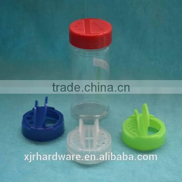 salt and pepper bottle with plastic caps
