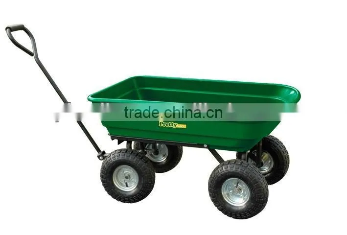 Four Wheel TC2145 Cheap Poly Garden Dump Cart Supplier