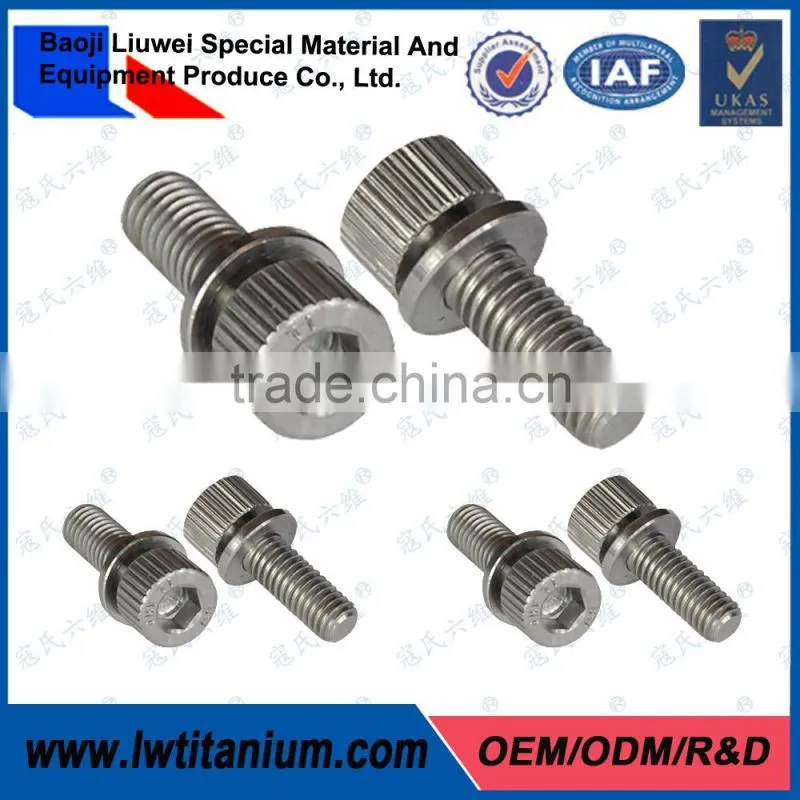 Polished Gr5 M6*8 Titanium Knurled Bolt