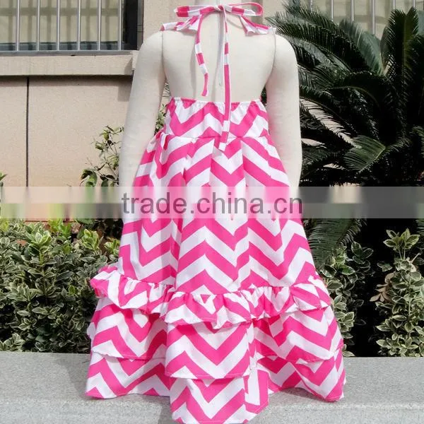 Eco-friendly material used pop hot sale maxi ruffle dress made in China