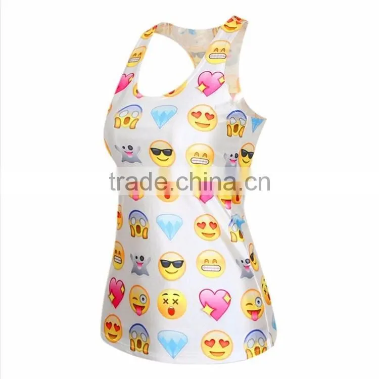 2016 New arrival 100%polyester tops Custom women fitness tank tops sport running singlet