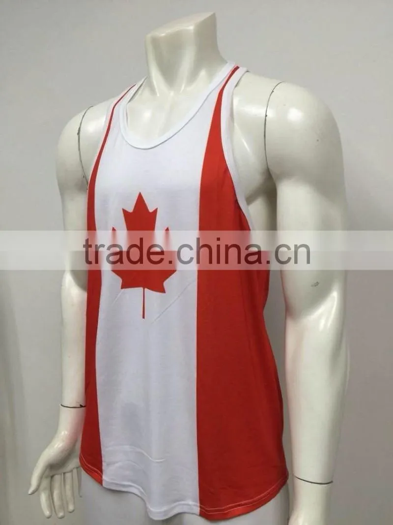 Canada Flag Shirt, Bodybuilding Tank Tops, Mens Workout Tanks, Stringer raceback Tank Tops custom wholesale