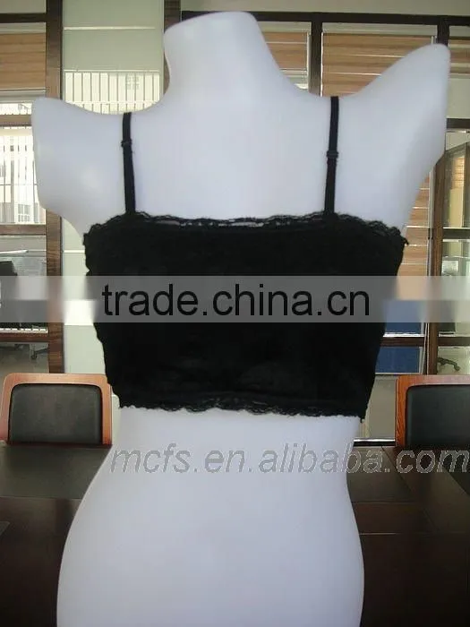 Seamless women's underwear transparent lace bra top fashion ladies underwear tube bra