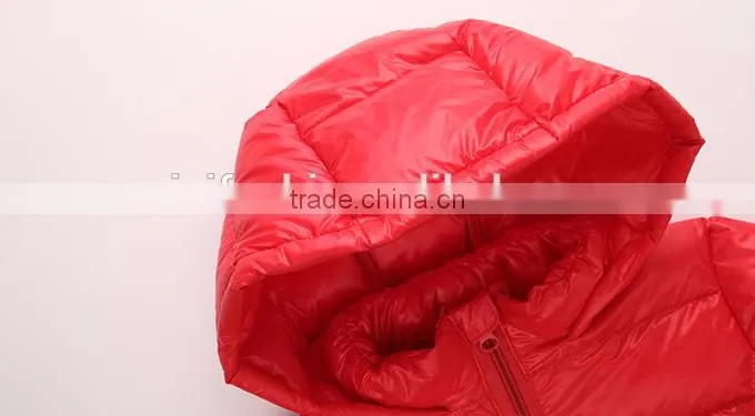 custom made children casual long duck down jacket/design kids girls lightweight feather filled down wear