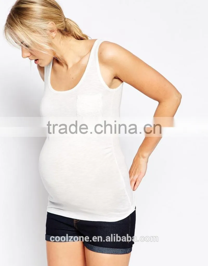 Regular fit scoop neck jersey tank top wholesale maternity clothes