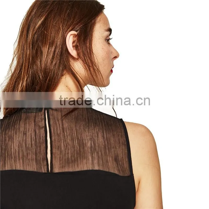 2017 OEM Summer Nifty Asymmetric Frilled Round Neck Women Sarafan