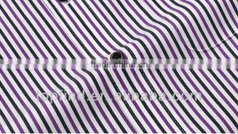 Formal double collar 100% cotton long sleeve stripe Men Shirts