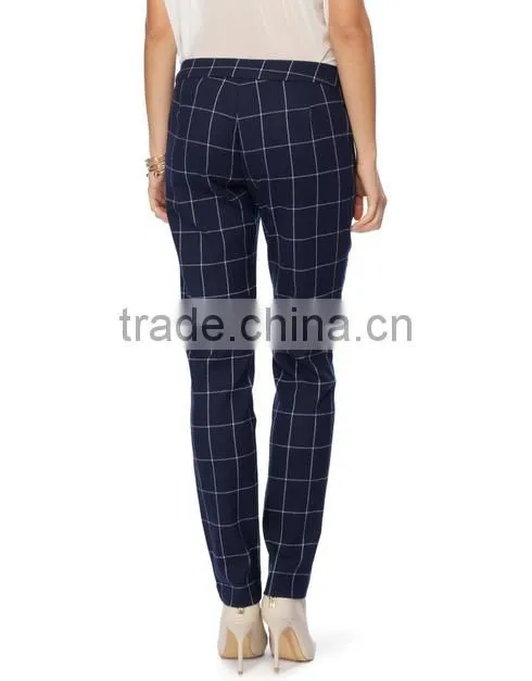 2014 high quality women plaid pants