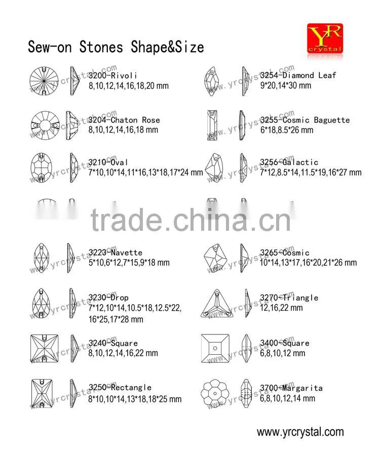glass crystal stone for dress clear AB sew on sotne for dress