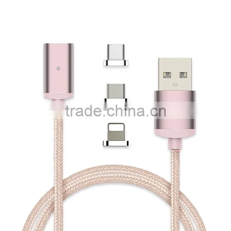 Two In One Mobile Phone Woven Magnetic Suction Data Iine Android Charging Data Cable