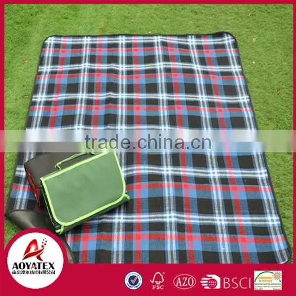 Noraml pattern picnic blanket for stock, Wholesale outdoor waterproof camping mat, 100% acrylic picnic blanket