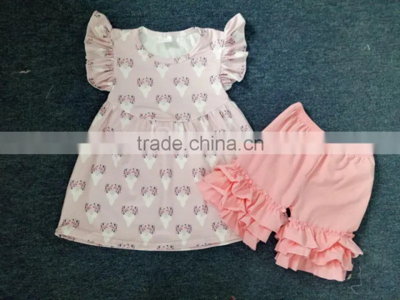 Wholesale Christmas Baby Clothes Girls Fall Boutique Children's Gift Style Outfits Ruffle Pants Clothing Set