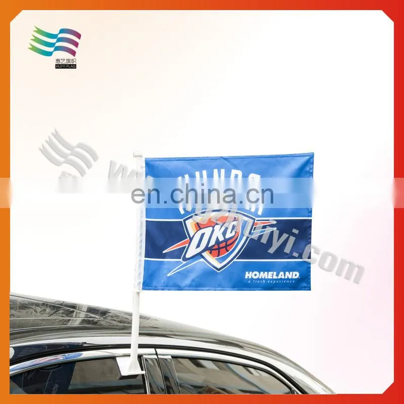 Polyester Material 30 x 45 cm with 45 cm Plastic Pole Car Window Flag