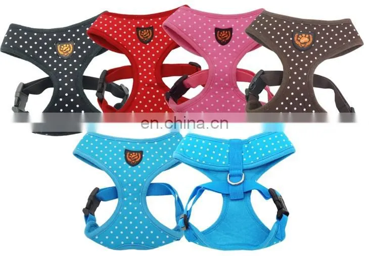 Color Frilly Dog Vests Belt Harness Pet harness with dot pattern