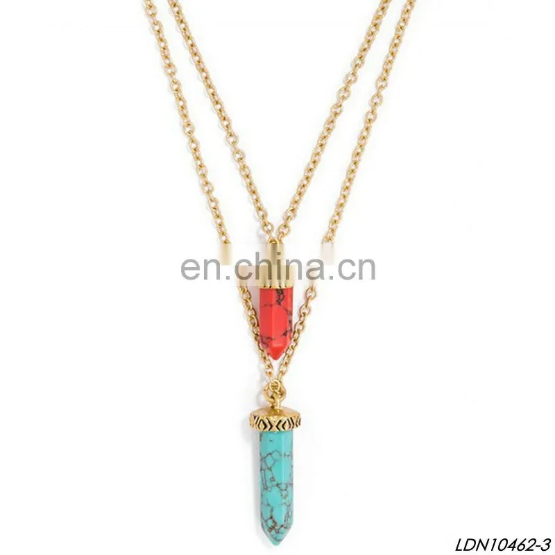 Fashion Dourado Mapa Smooth Gold Bar Necklace Empty All US State Map Necklace