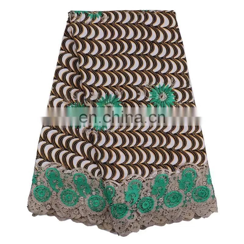 African New Arrival Wax Lace Fabric Material Cotton Ankara Embroidery Wax Print Fabric L170727001