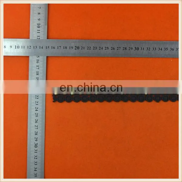 Fashion design polyester lace trim with eyelets for garment trims