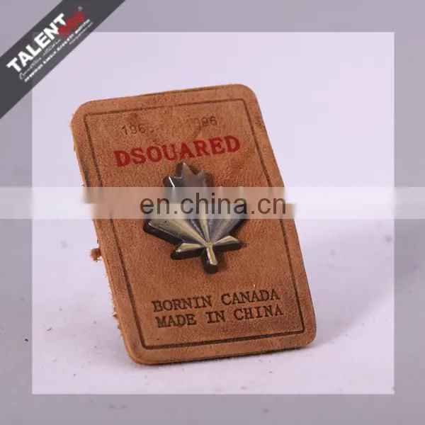 Custom private brand name logo Leather Labels and Tags for Jeans