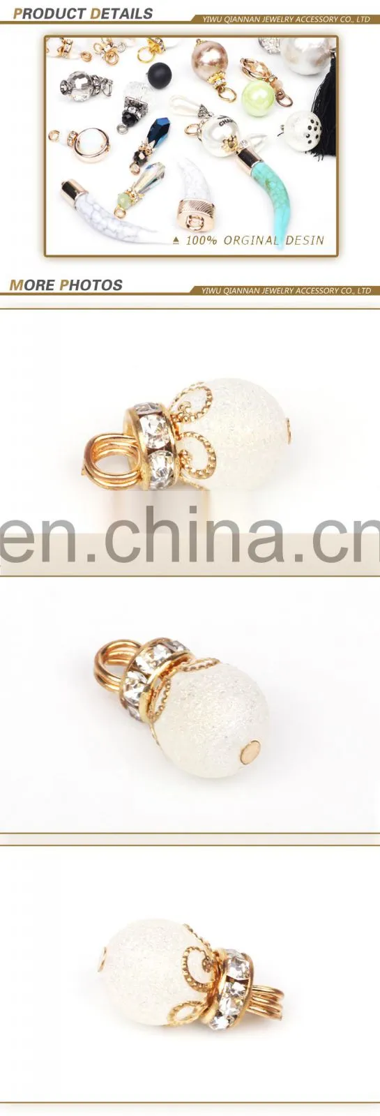 Wholesale new arrival 16*20 mm fancy white ball crystal pendant for necklace