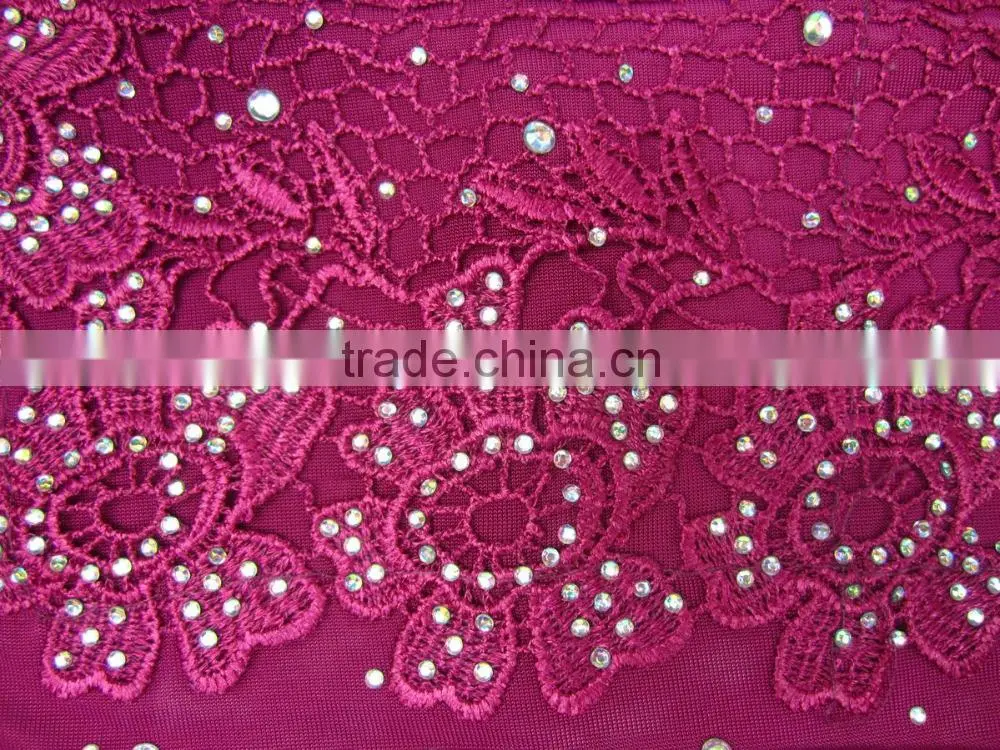 Latest design spring Applique MUSLIM HIJAB with 12colors islamic flower headscarf shawl