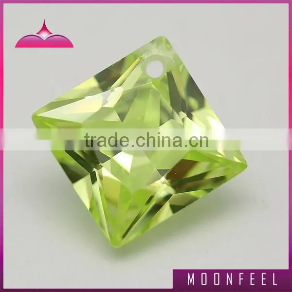 china apple green square shaped zirconia diamond