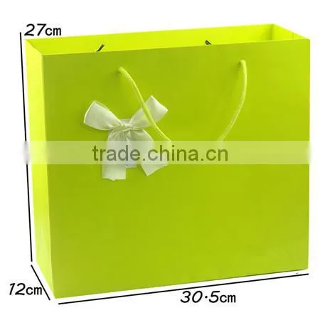 bright green color gift paper bag