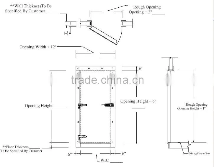 walk-in hinge cold room doors from Jinan China
