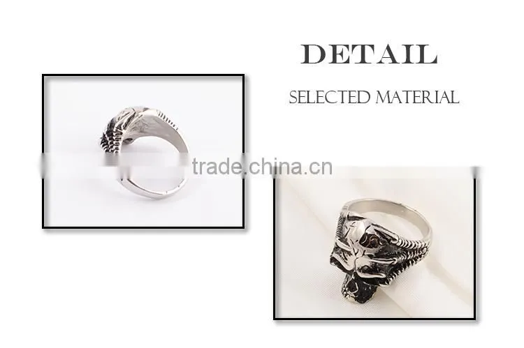 Wholesale turkey ring stainless steel skull head ring for men
