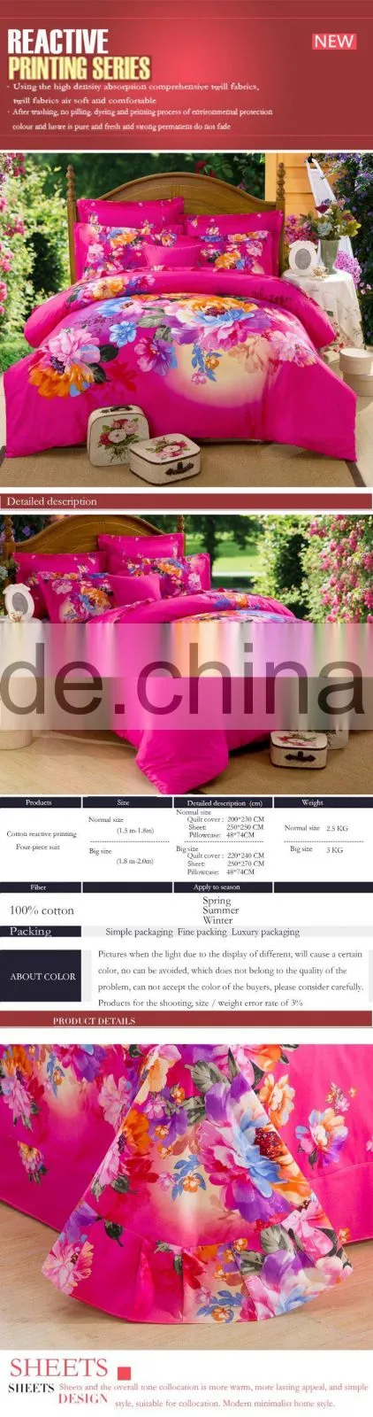 High quality design for wedding 4 pcs bedding set