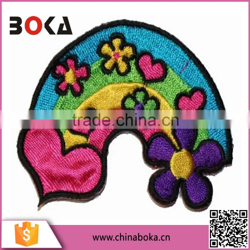 BOKA embroidery little rainbow bridge patches factory direct sell applique