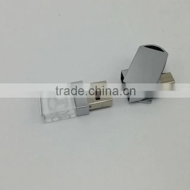 crystal usb stick 8gb 16gb 32gb 64gb engrave custom logo light up android phone with usb otg